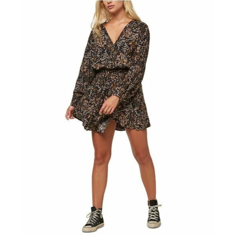 O'Neill Sz. XS Tylee Printed Blouson Floral Short Long Sleeve Dress NWT